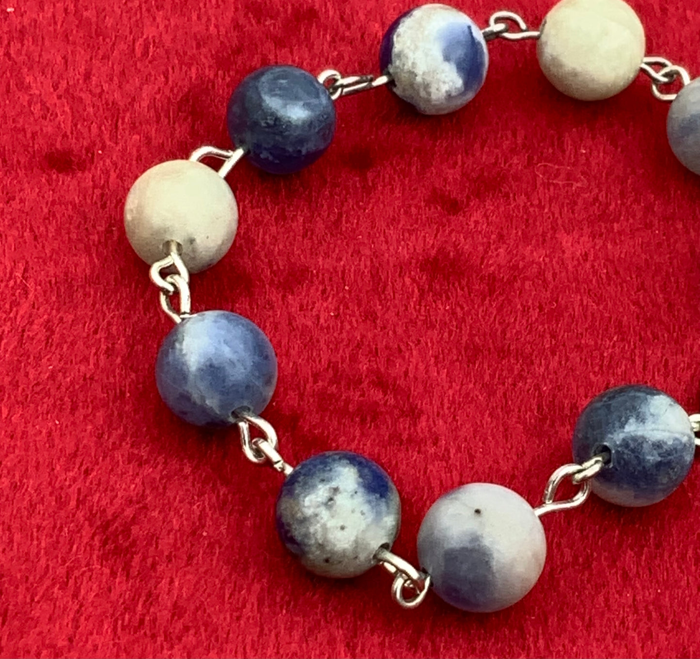Handmade Blue Stone Single Decade Rosary.