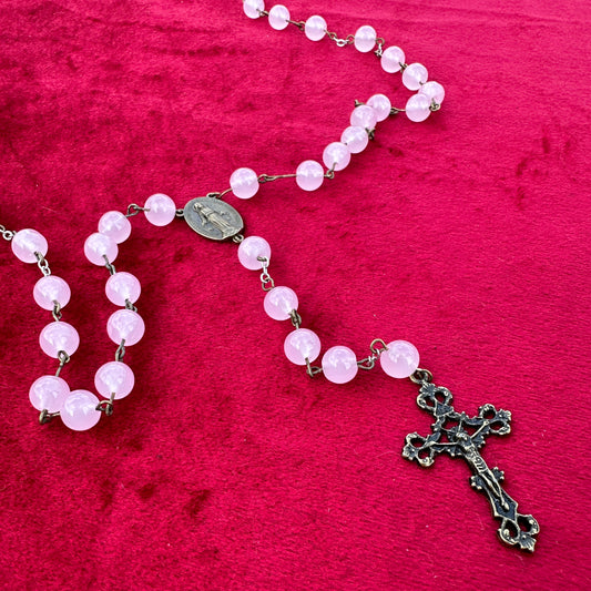 Lilac pink rosary beads Catholic