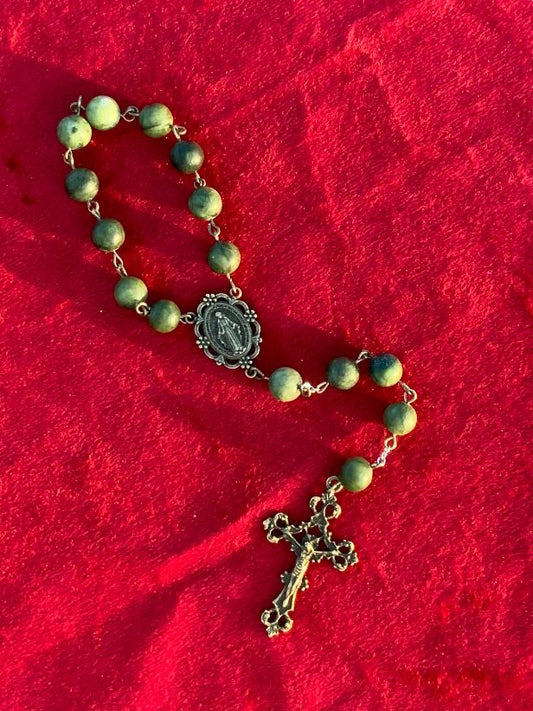 Handmade Green Jade Single Decade Rosary