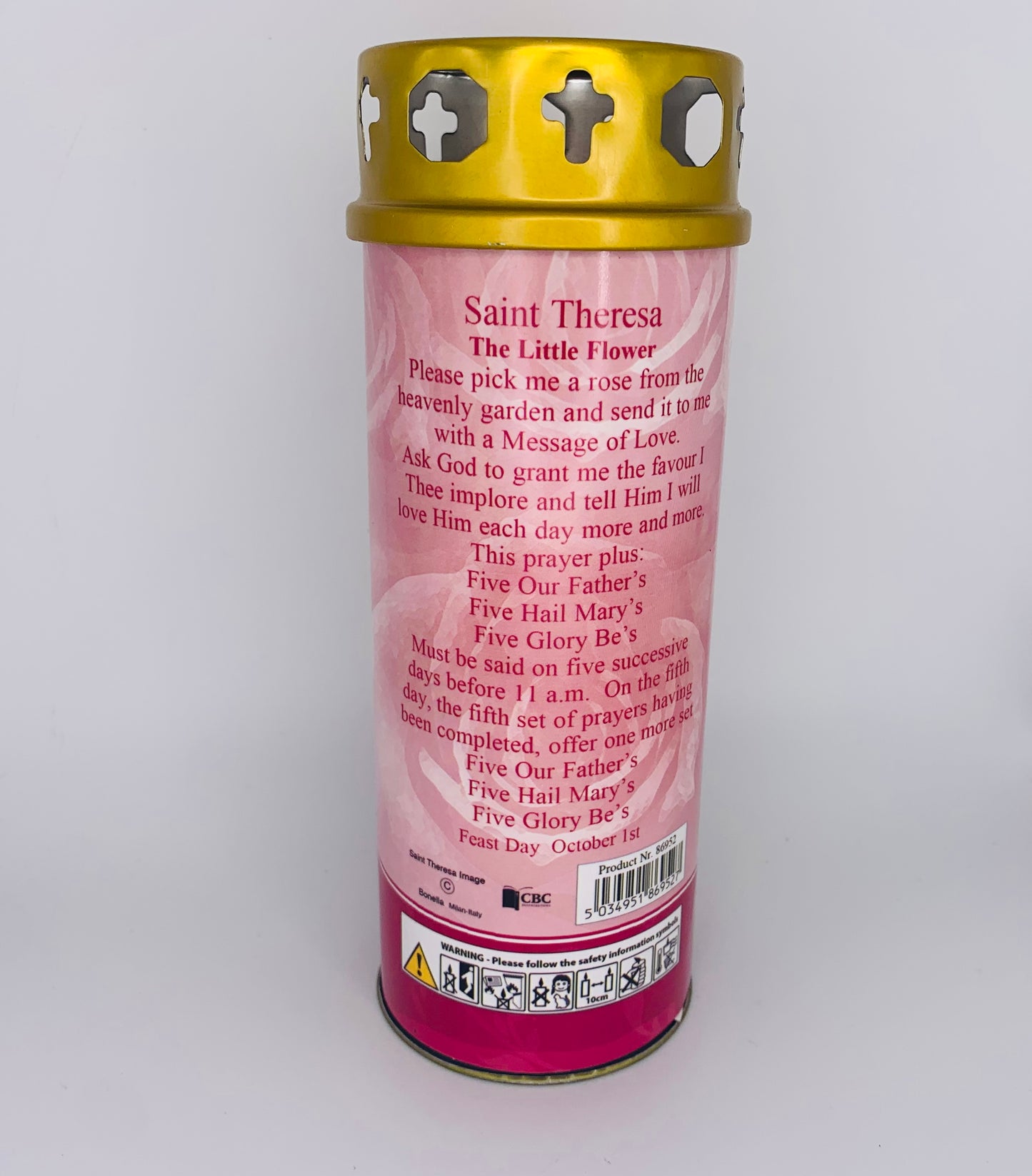 Saint Theresa candle