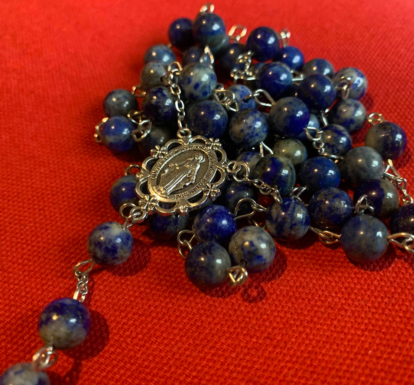 Handmade Lapis Lazuli Rosary With Celtic Crucifix