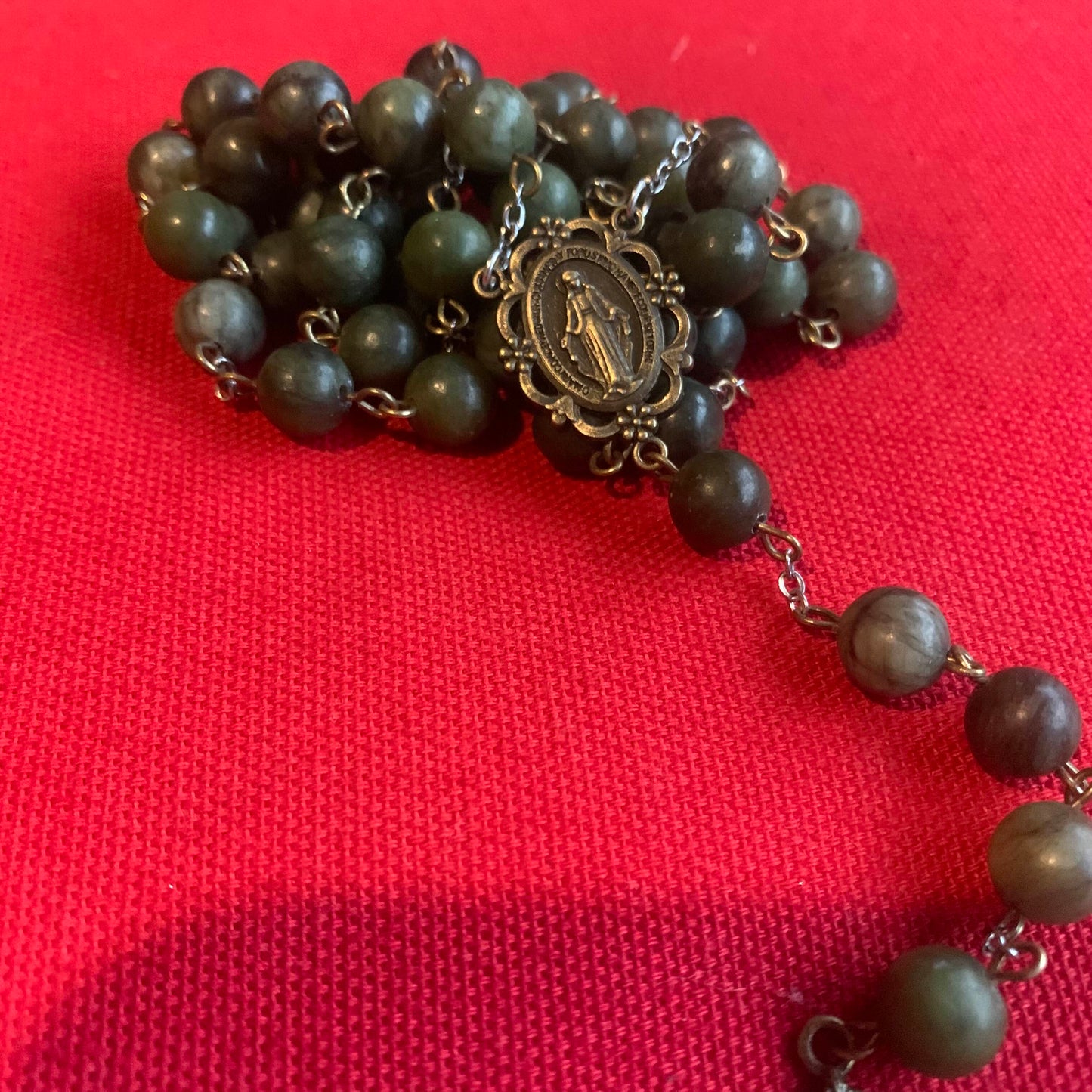 Handmade Rosary Green Jade Rosary Catholic gift