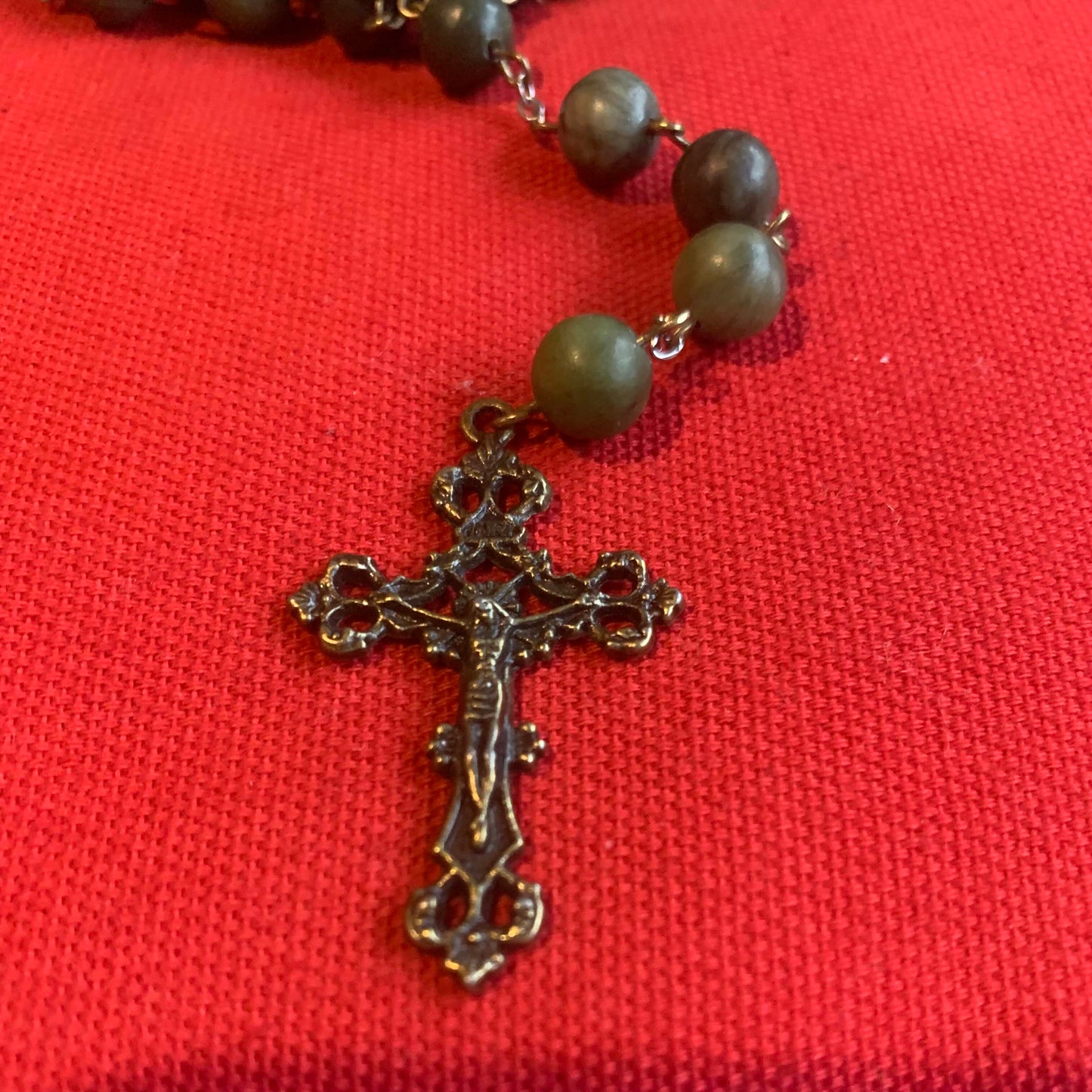 Handmade Rosary Green Jade Rosary Catholic gift