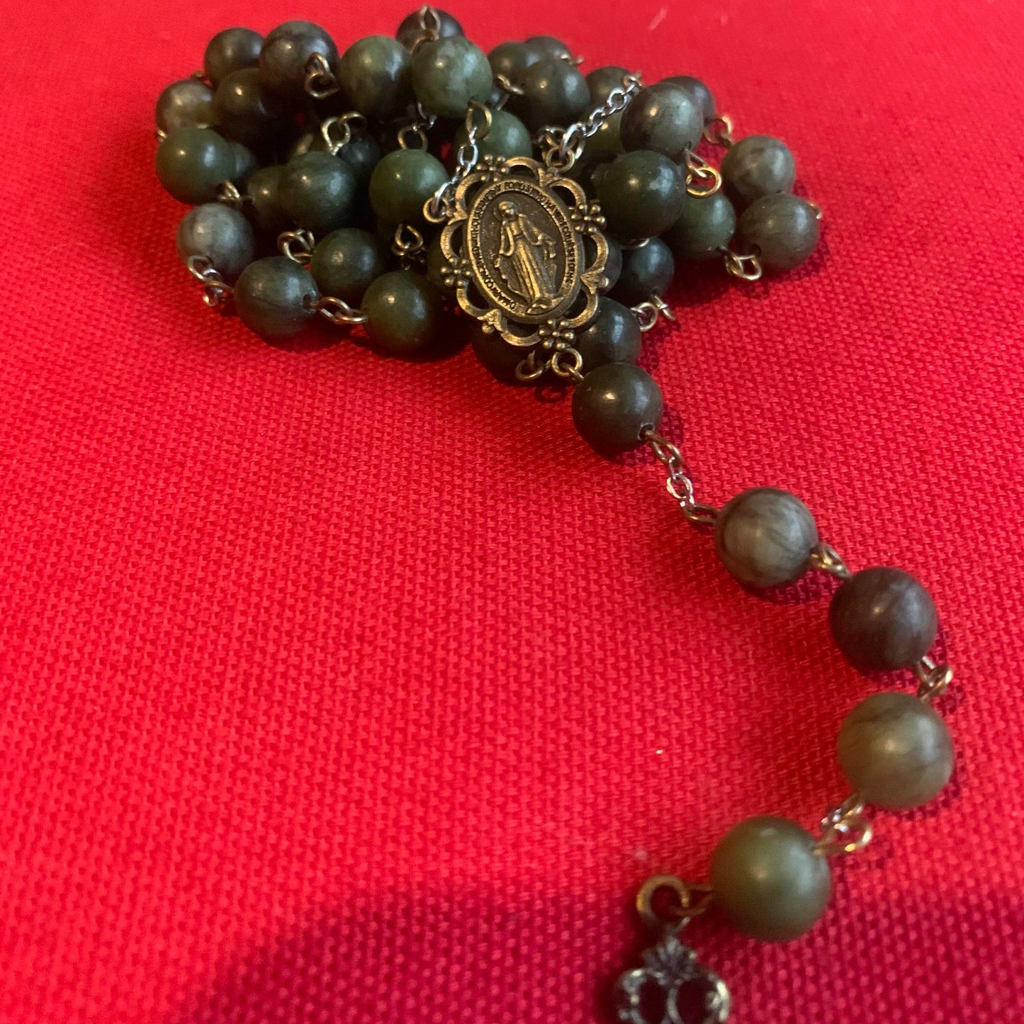 Handmade Rosary Green Jade Rosary Catholic gift