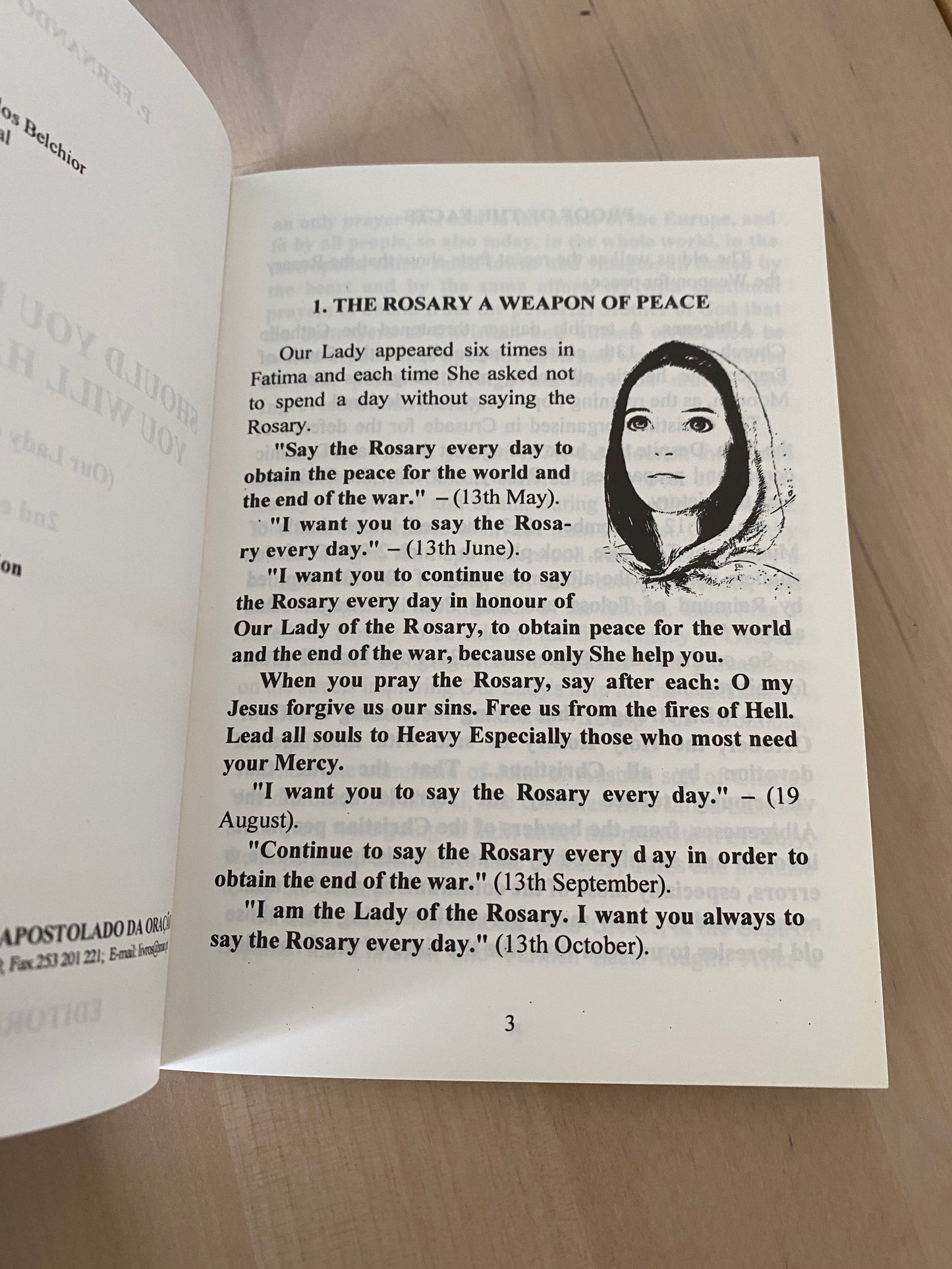 Rosary book Fatima Catholic