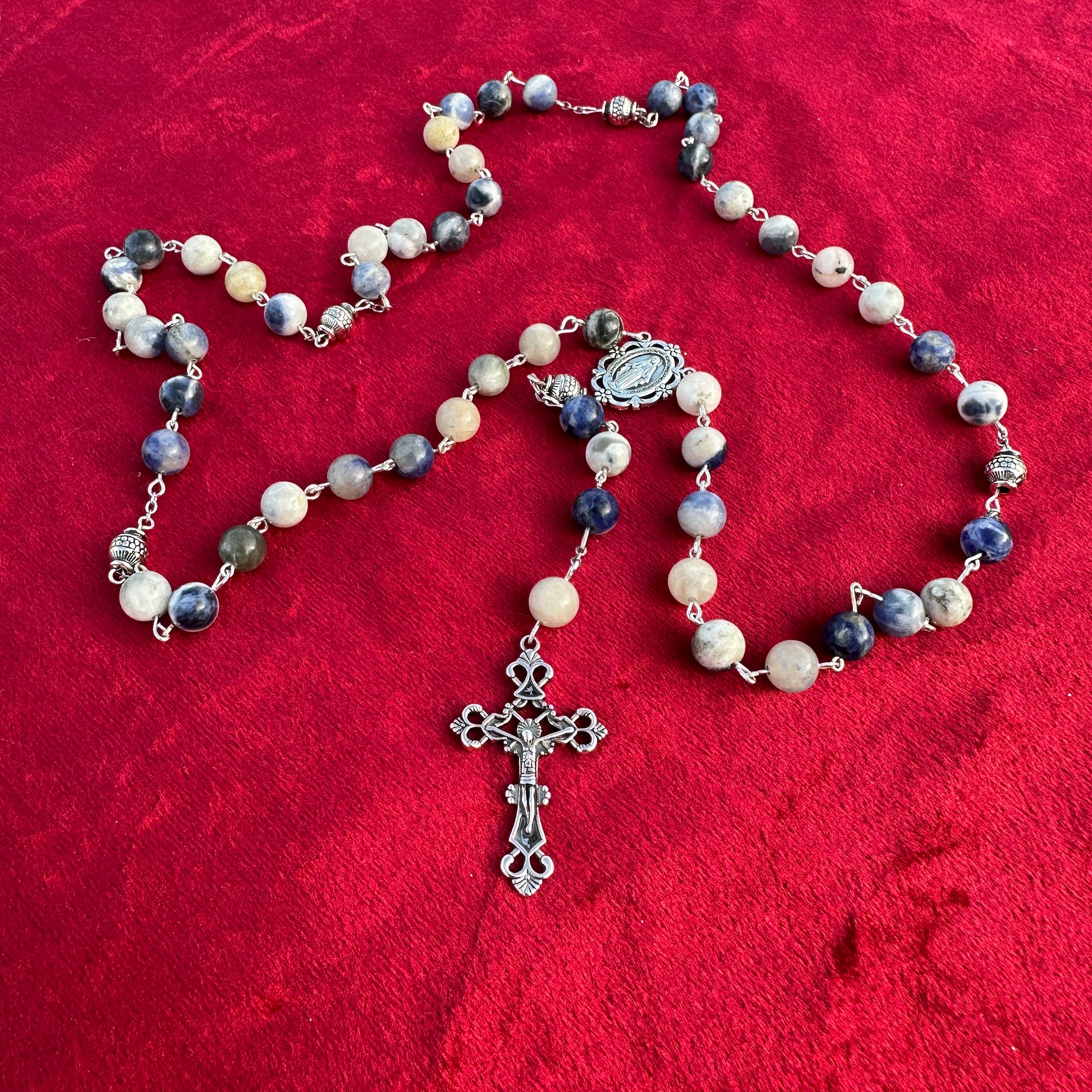 Handmade Blue Stone Rosary – Saint Michael's House