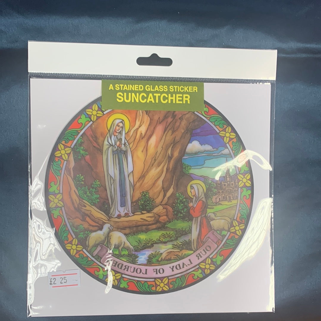 Suncatcher Sticker Mary Lourdes Bernadette