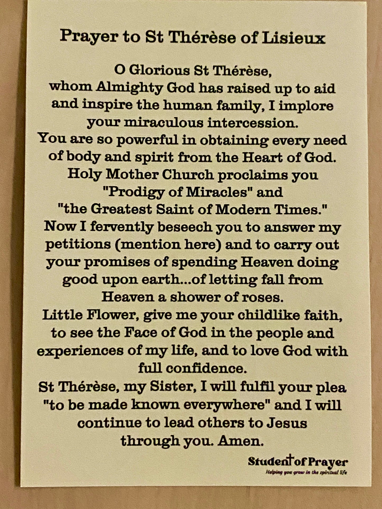 st therese child jesus prayer